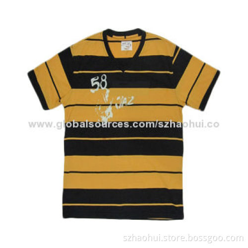 Yarn dyed 65% polyester with 35% cotton t-shirt
